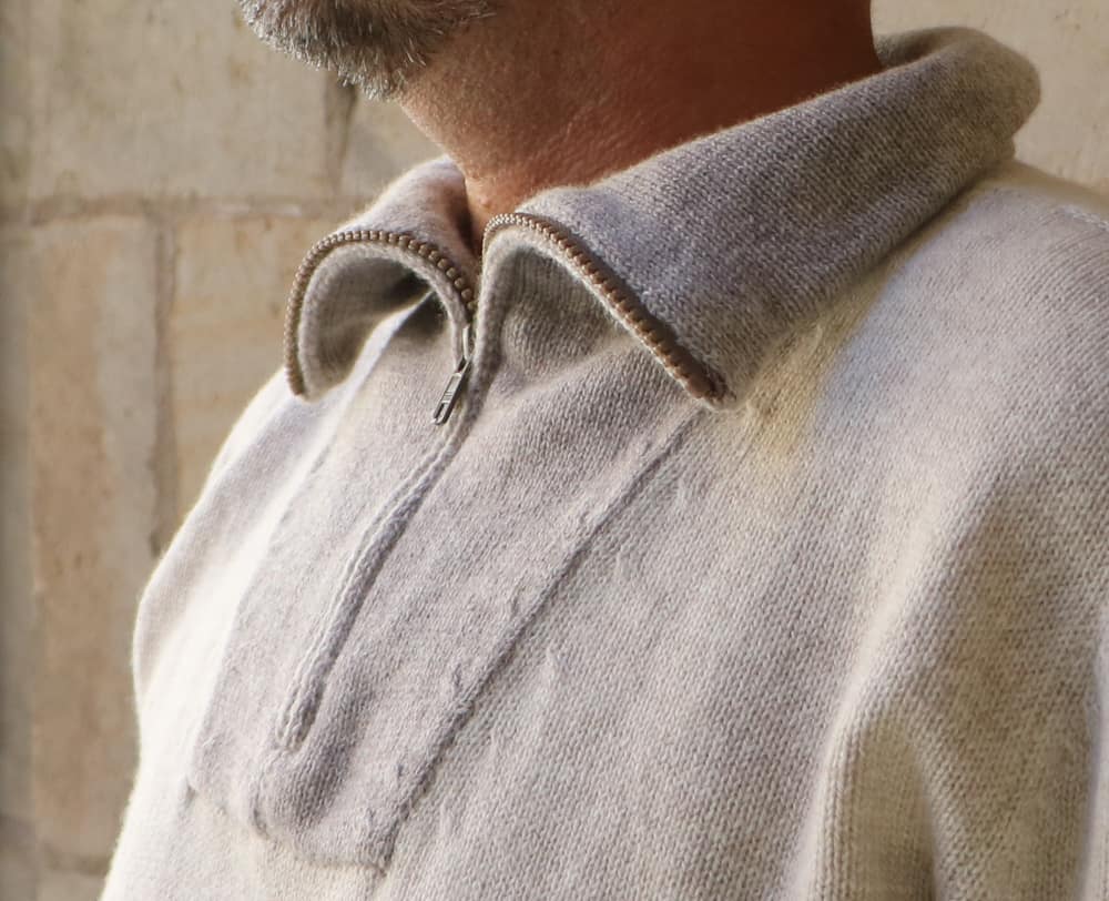 Pullover mit Zipperkragen Werner - Detail Kragen